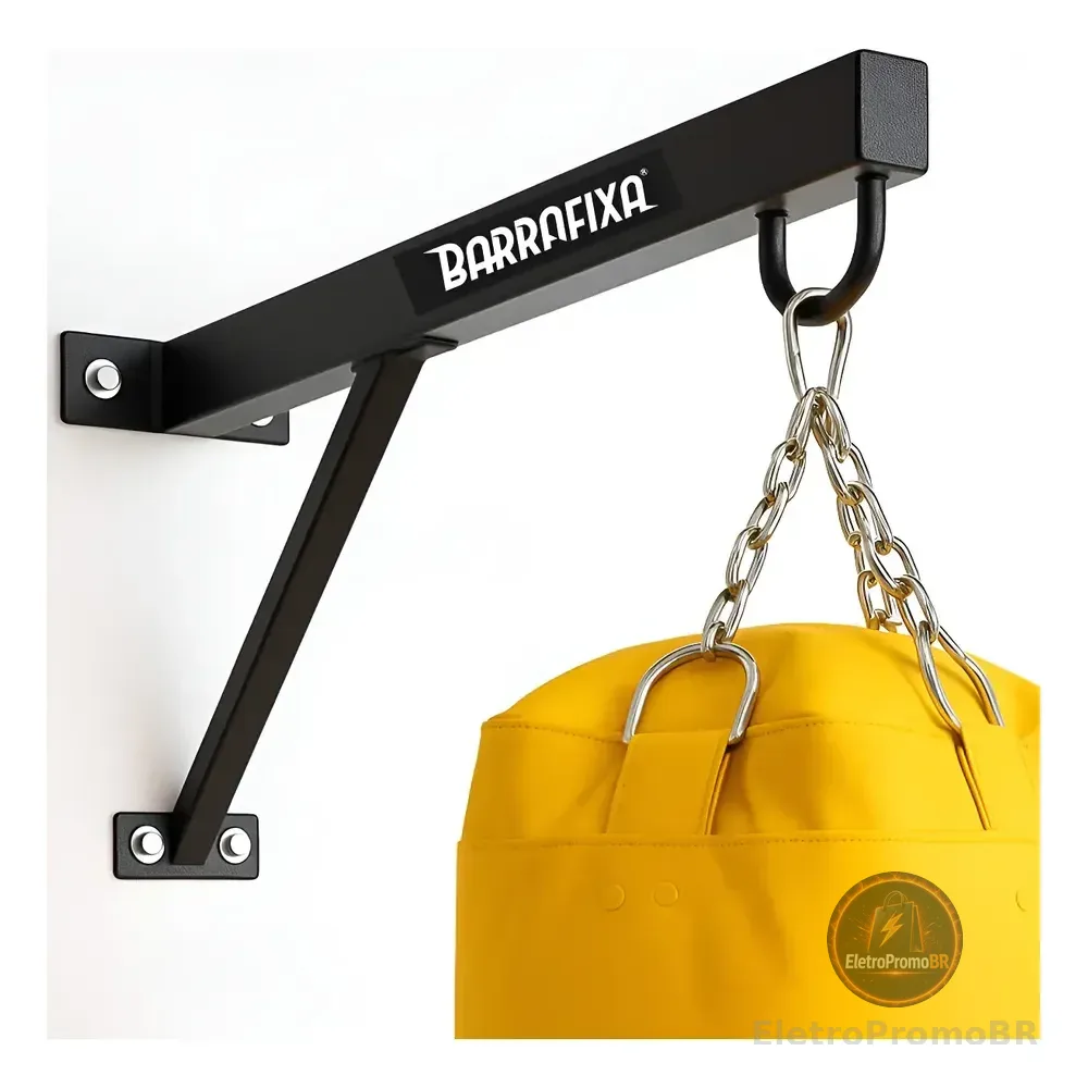 Suporte De Parede Para Saco De Pancada Luta Boxe E Muay Thai Preto