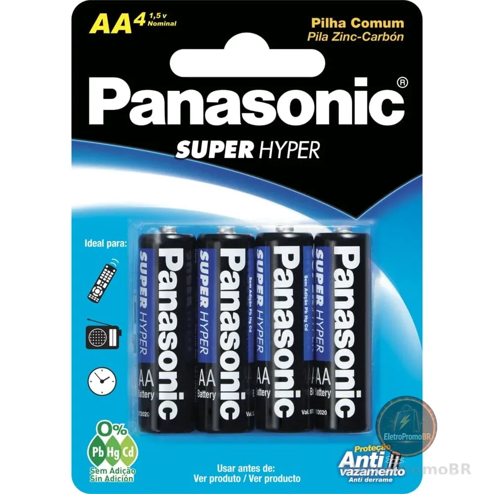 Pilha Panasonic Comum AA c/04 unidades