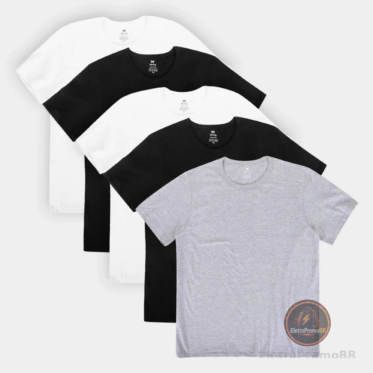 Kit Camiseta Hering Slim Masculina 5 Peças