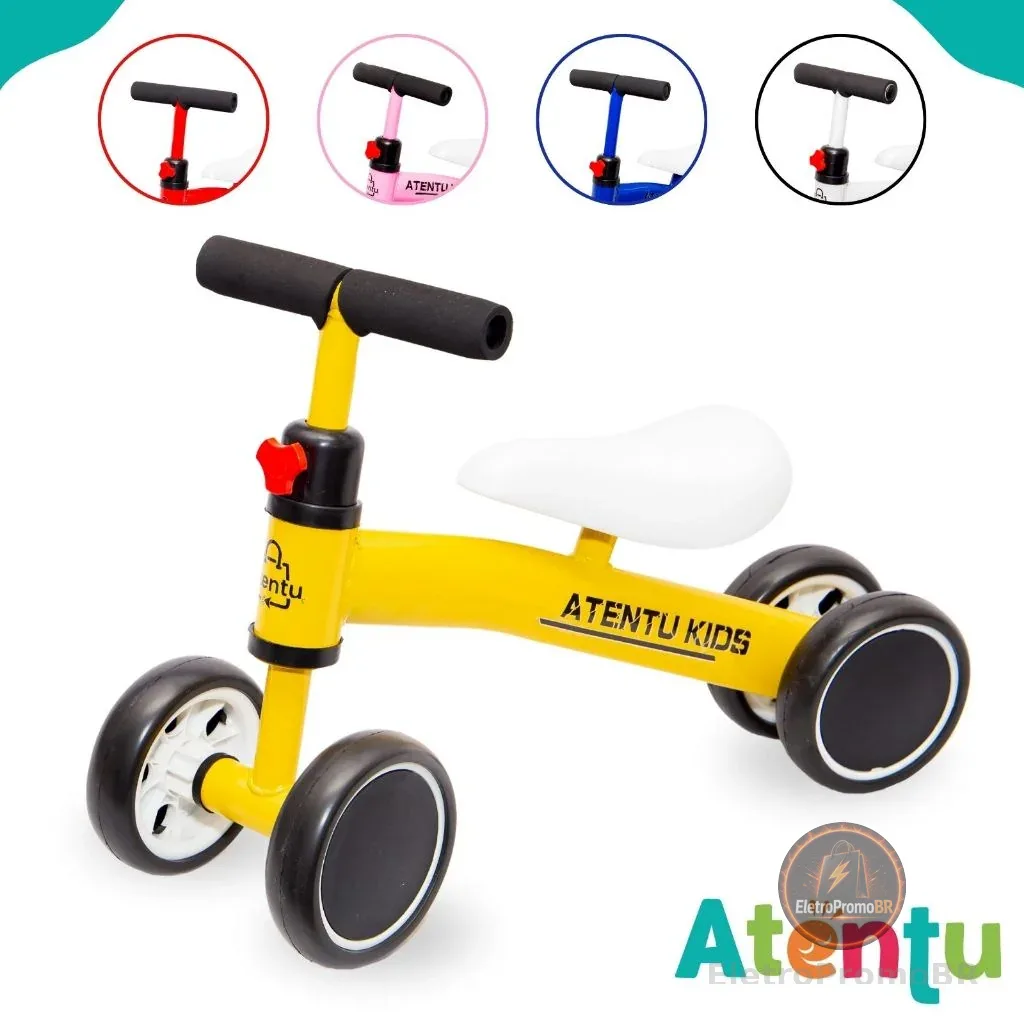 Bicicleta Infantil De Equilíbrio Sem Pedal Balanço 4 Rodas
