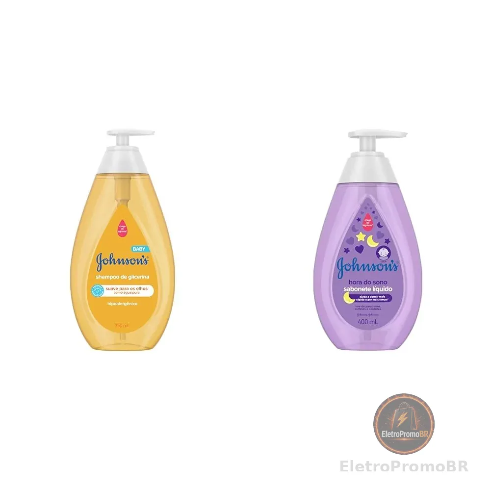 Kit Johnson's Baby Shampoo Glicerina Para Bebê, 750ml + Johnson's Baby Sabonete Líquido Relaxante Hora do Sono, 400ml