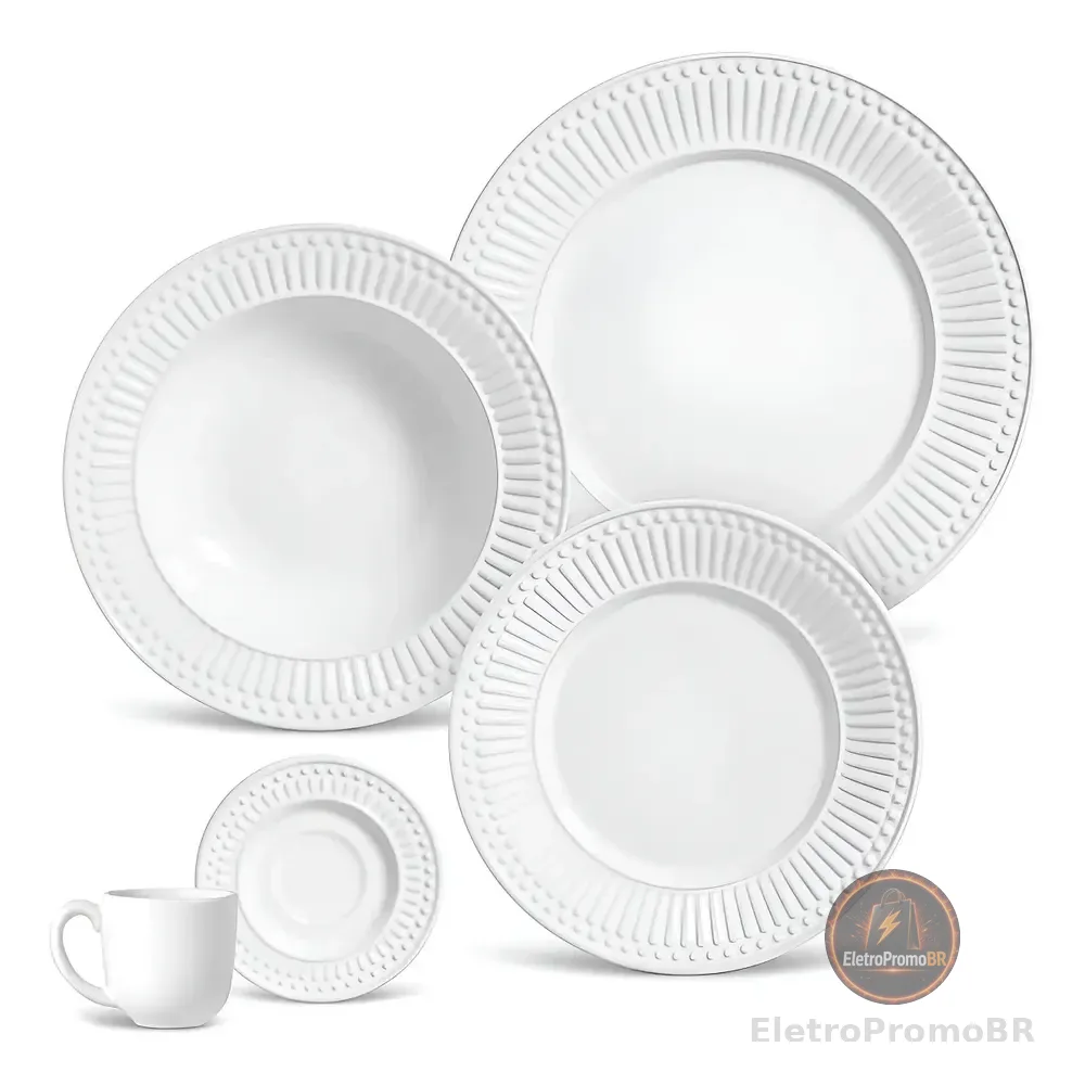 Aparelho De Jantar 20 Peças Roma Branco