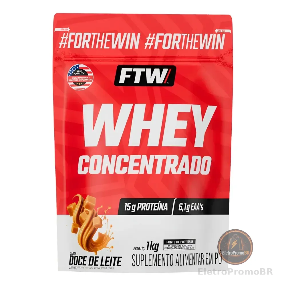 Whey Protein Concentrado 1kg Sabor Doce De Leite - Ftw