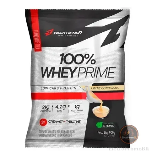 100% Whey Prime Bodyaction Pro-f Refil 900g - Sabor Leite Condensado
