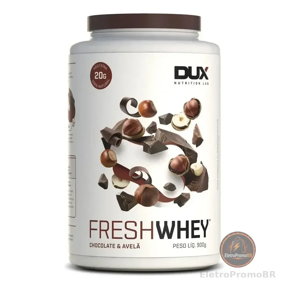 Fresh Whey Protein (900g) Dux Nutrition Sabor Chocolate Com Avelã