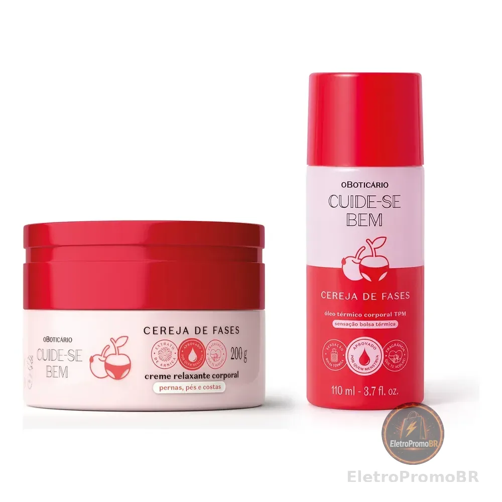 Combo Cuide-se Bem Cereja De Fases: Creme Relaxante Corporal