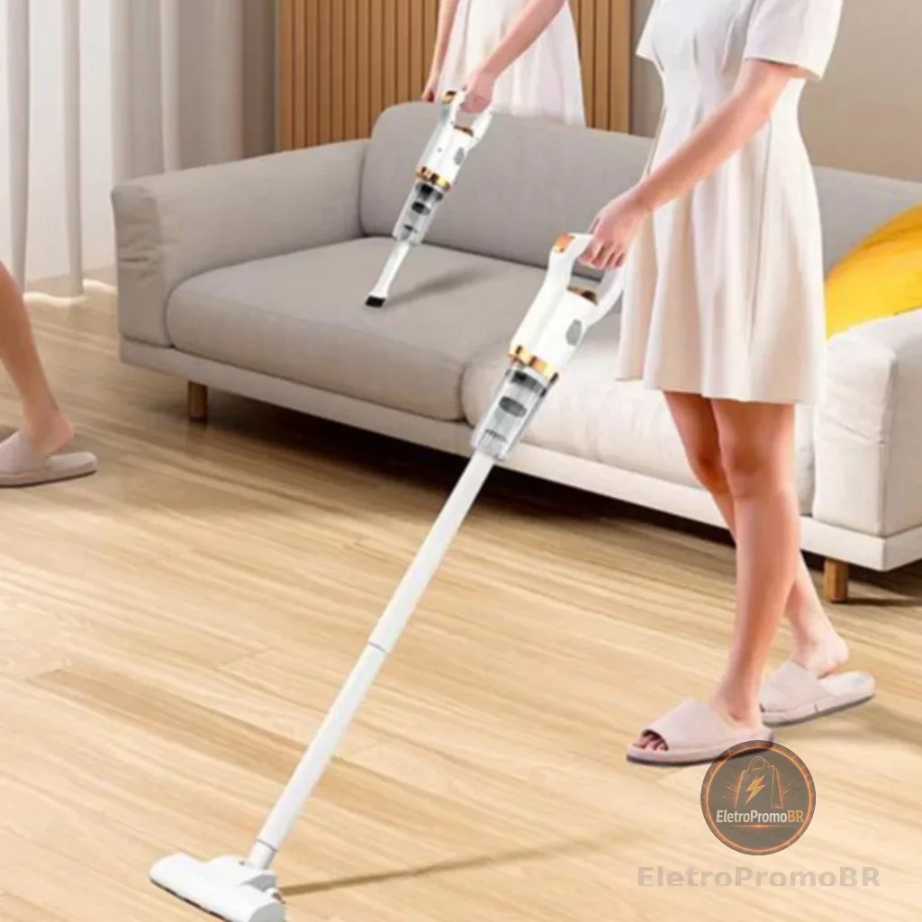 Aspirador de Pó 2 em 1 Limpeza Portátil Sem Fio Multifuncional Para Limpeza De Casa Manual