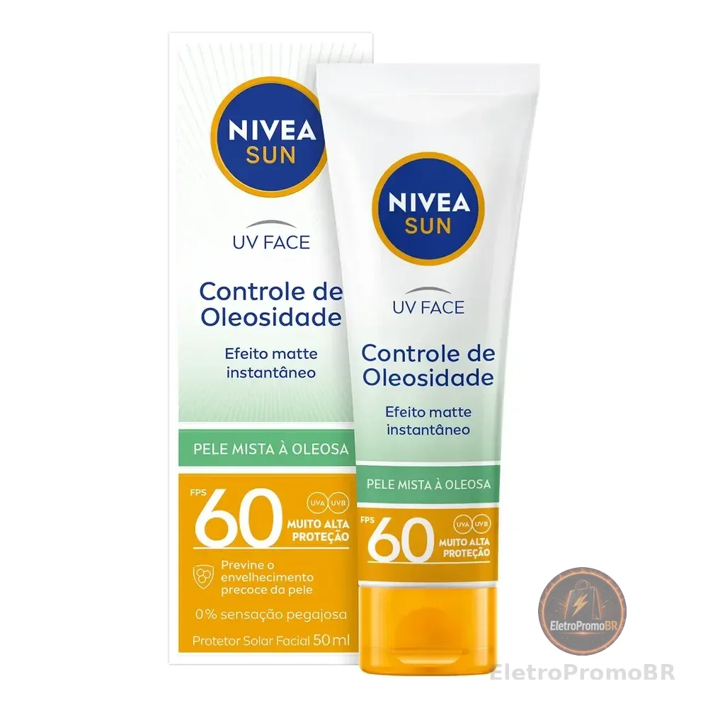 Nivea Protetor Solar Facial Uv Face Controle De Oleosidade Fps 60 50ml, Muito Alta Proteção Uva/uvb, Efeito Matte, Controle Do Brilho, Cuidado Diário