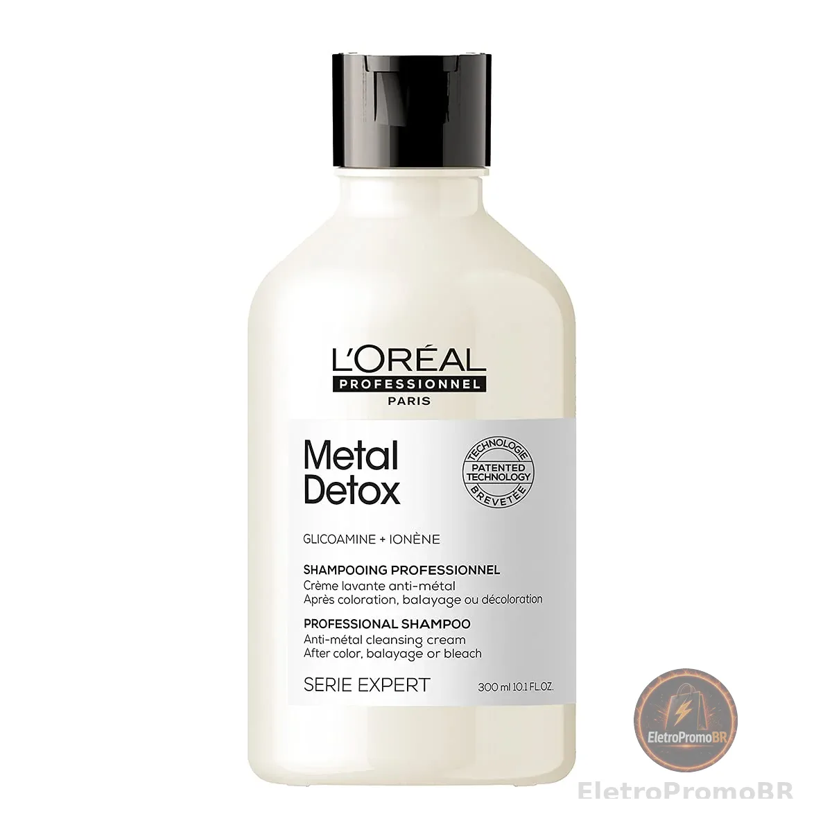 L'Oréal Professionnel Shampoo Metal Detox, para maciez, brilho & sedosidade, maior durabilidade da cor, para cabelos coloridos e danificados, 300ml