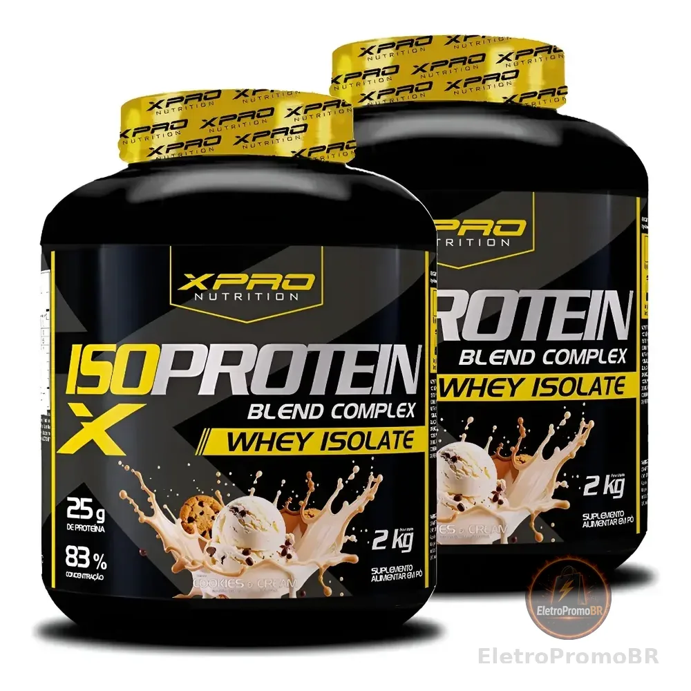 Kit 2 Whey Protein Isolado Blend Complex Da Xpro Nutrition Sabor Cookies Zero Açúcar Biscoitos