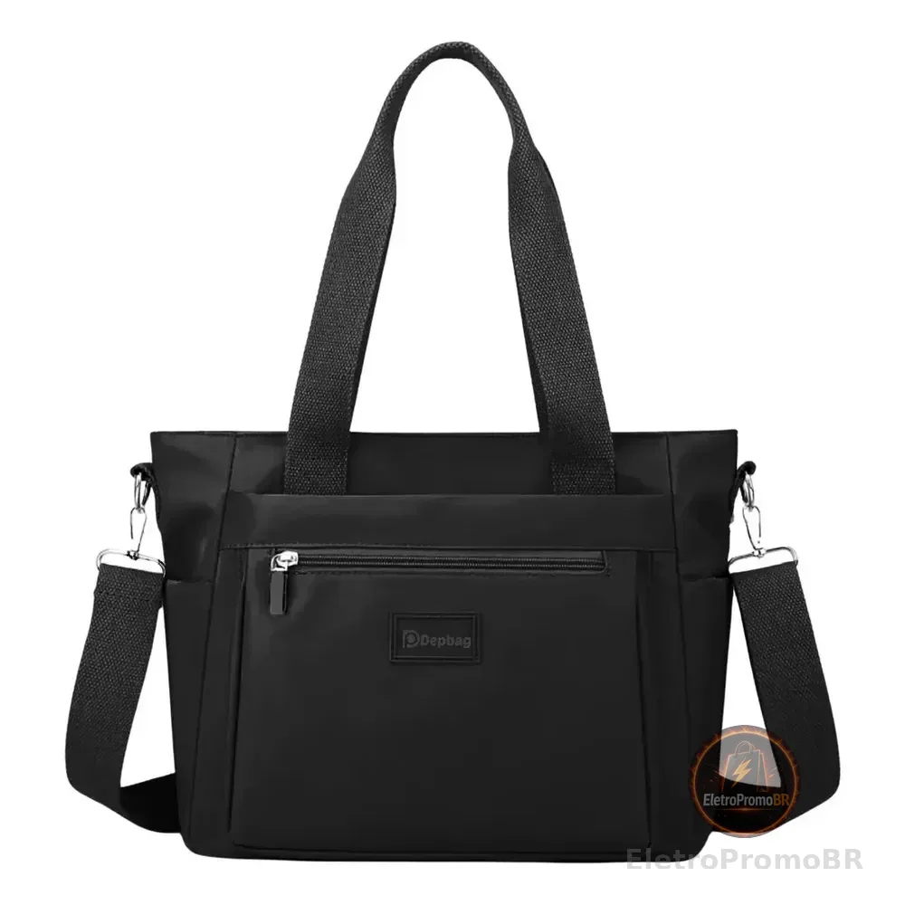 Bolsa Feminina Casual Transversal Dia Dia Faculdade Viagem Cor Preto Liso Níquel