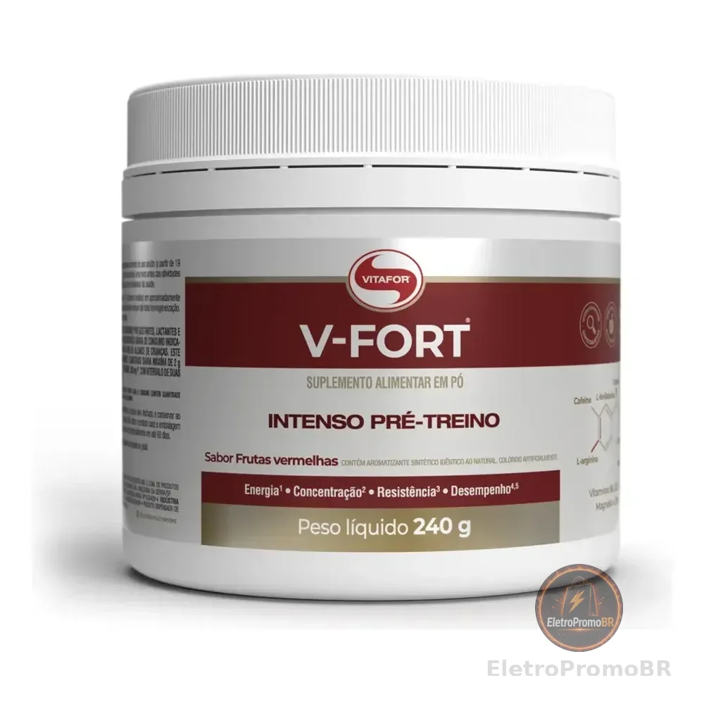 Suplemento V-fort Pré-treino Frutas Vermelhas 240g Vitafor - Frutas Vermelhas