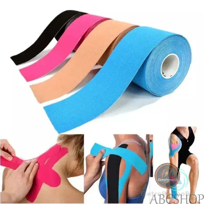 Bandagem Elástica 5Cm X 5M - Fita Kinesio Tape Fisioterapia