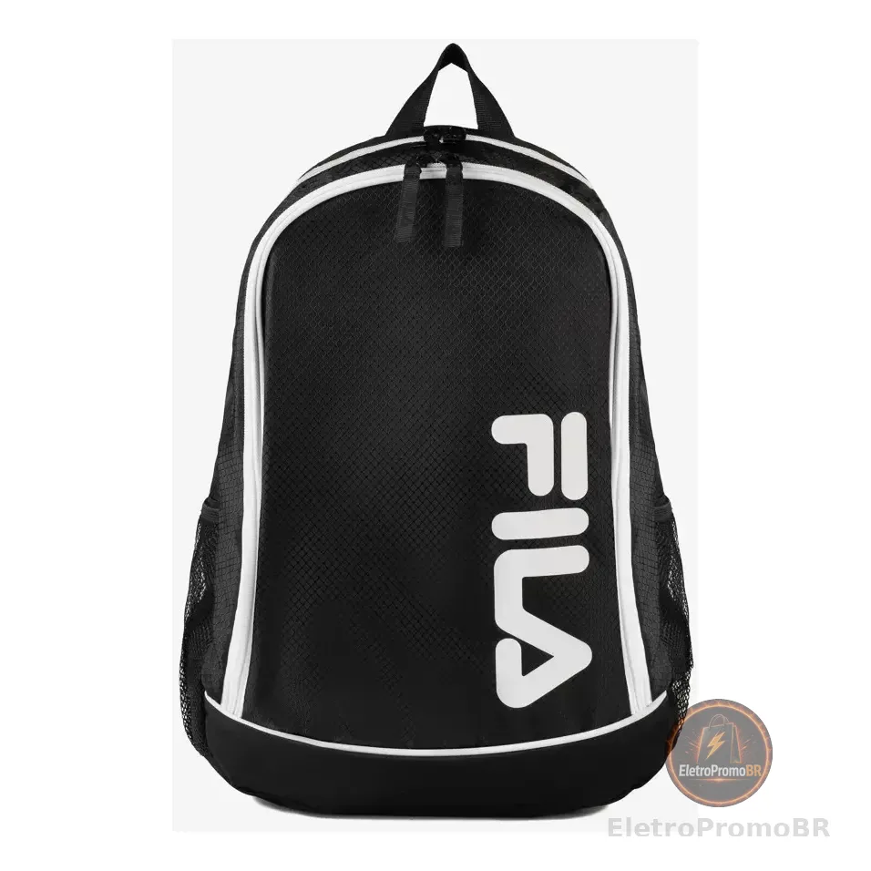 Mochila College Letter Fila Preto Liso