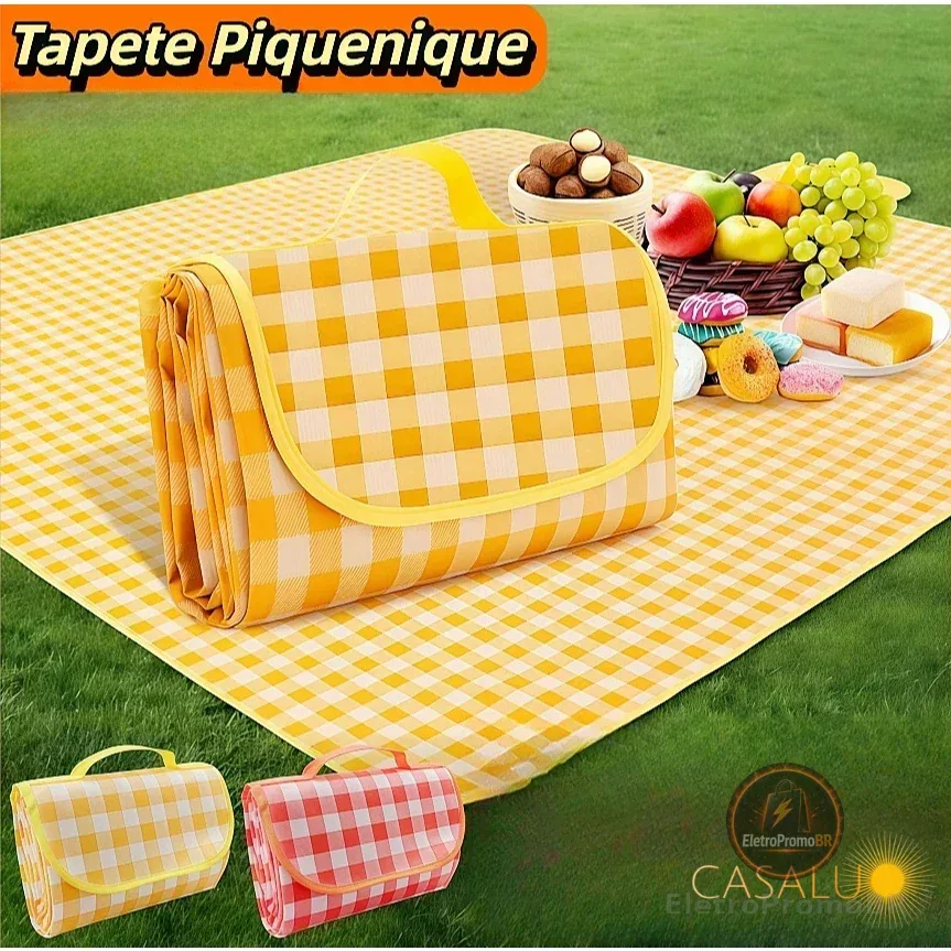 Tapete Piquenique Dobrável Impermeável À Prova De Umidade para Praia, Camping Grama 200*200cm