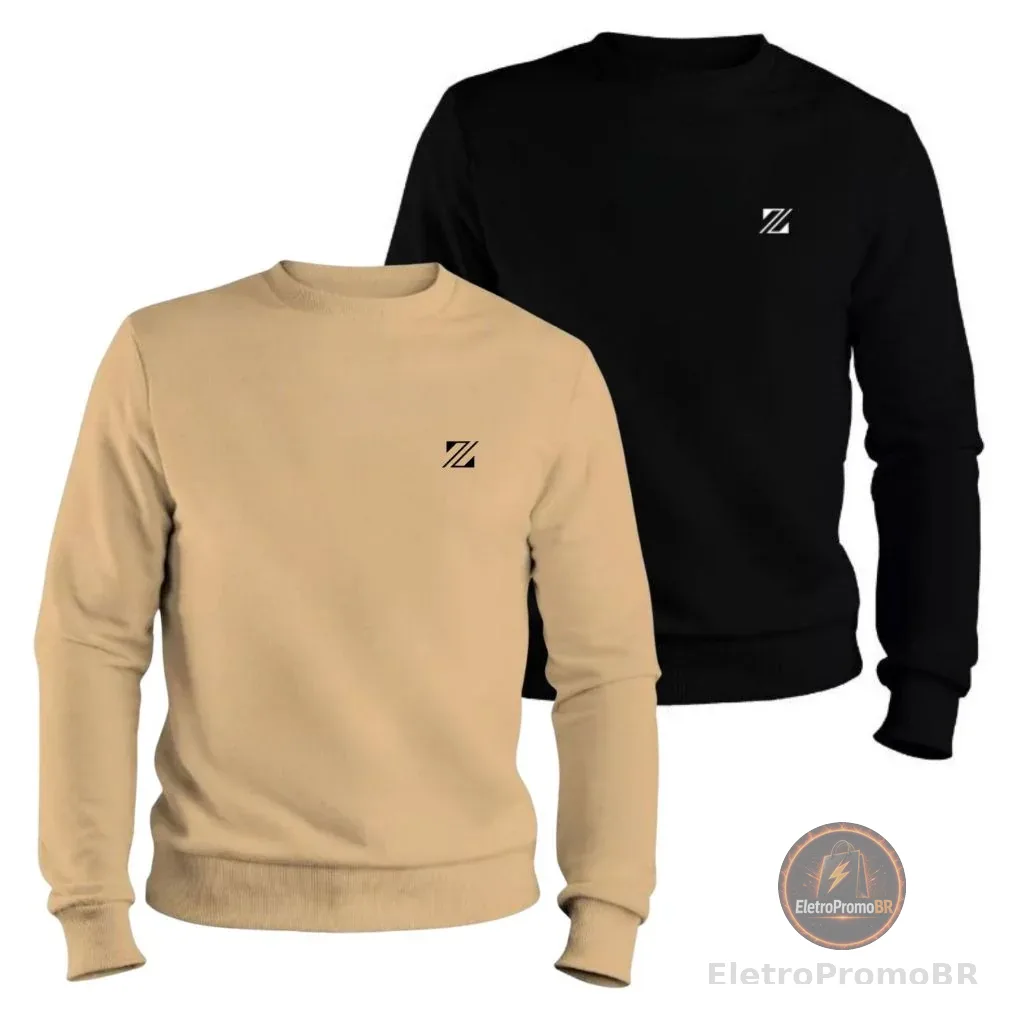 Kit 2 Moletom Masculino Algodão Blusa De Frio Unissex Confortável Oferta