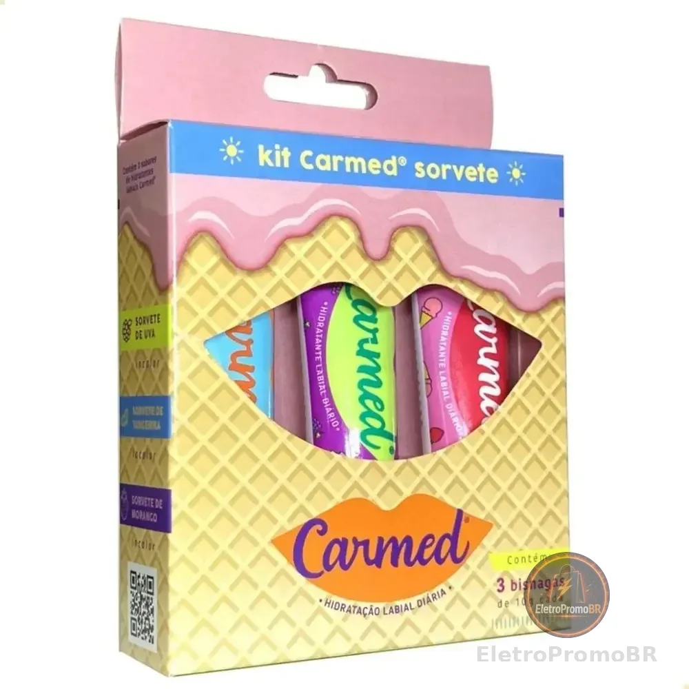 Kit Carmed Sorvete Verao Com 3 Bisnagas De 10g Cada