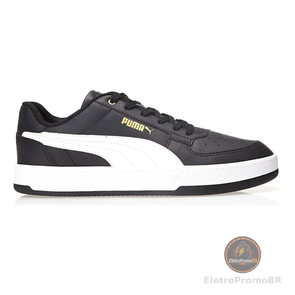 Tênis Masculino Caven 2.0 Puma Puma Black-puma White-gold Liso 42