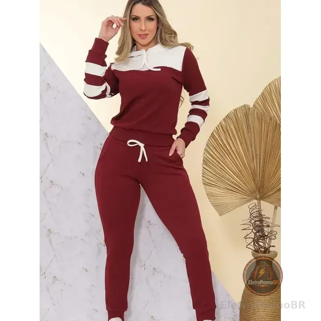 Conjunto De Frio Manga Longa Calça Blusa Tipo Moletom Barato