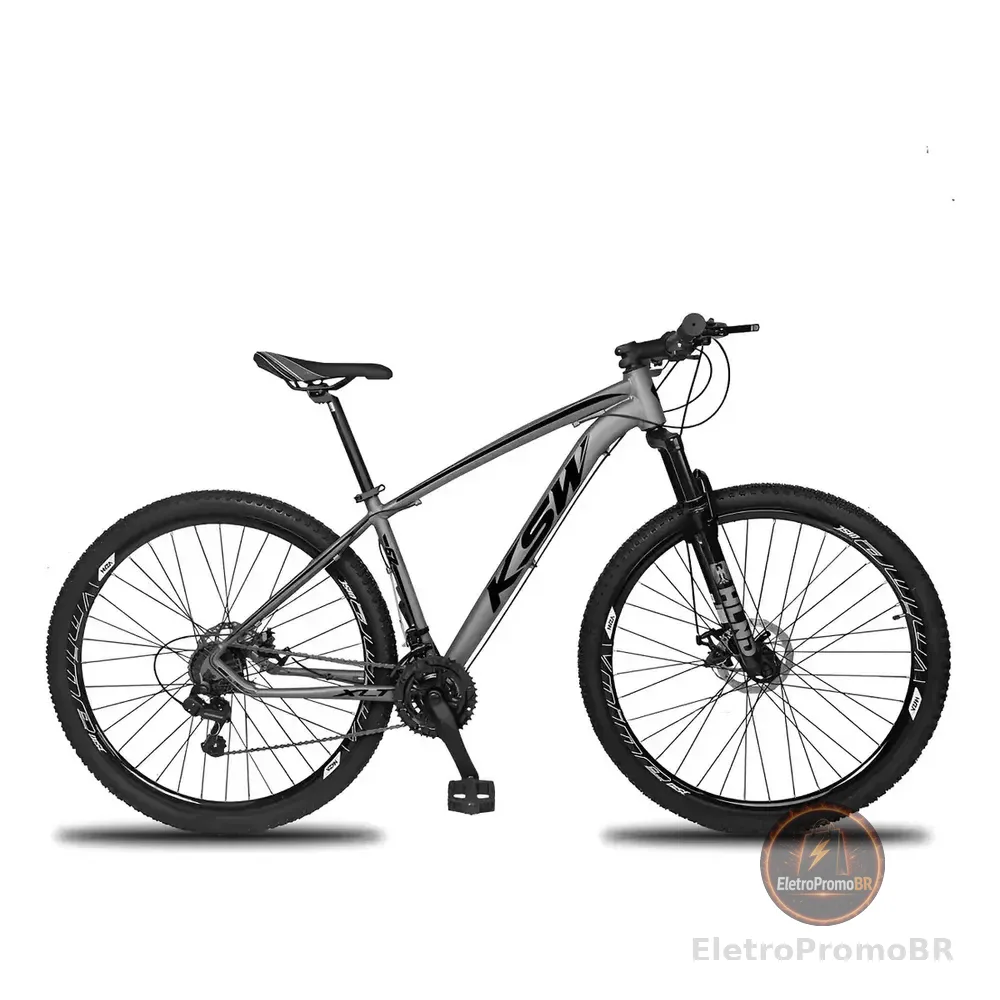Bicicleta Aro 29 Mtb Ksw 24 Marchas Shimano E Freios A Disco Cor Grafite/preto Tamanho Do Quadro 17