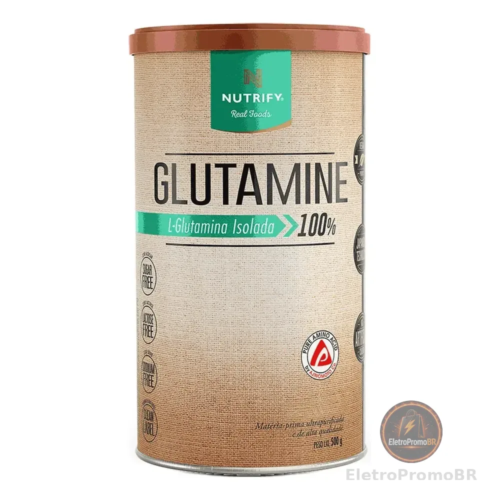 Glutamine L-glutamina Isolada 100% Sem Sabor 500g Nutrify Neutro