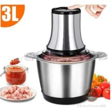 2-3 Litro Triturador De Alimentos Carne e Legumes Multiprocessador Elétrico 2 Modos Fácil De Limpar