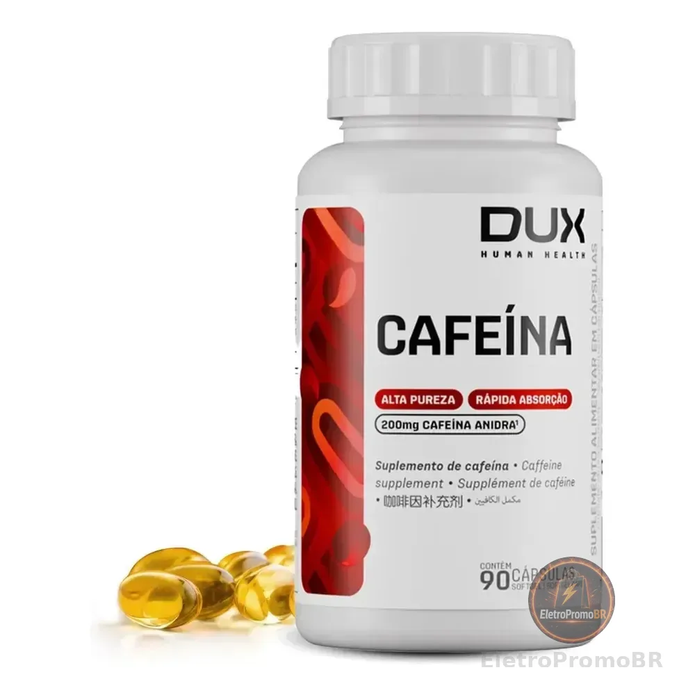 Dux Human Health Cafeína 90 Cápsulas Pote Sem Sabor