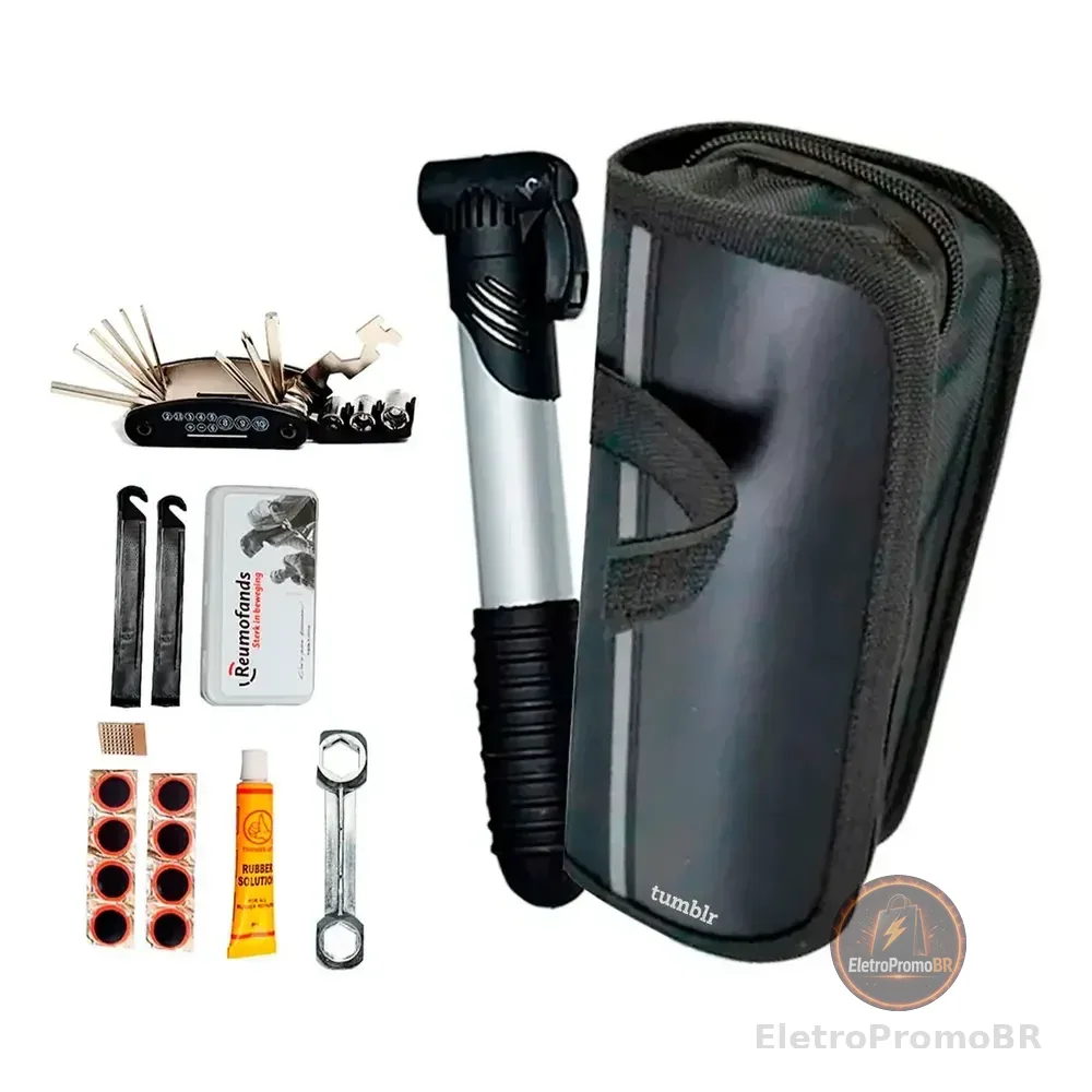 Kit Ferramenta Bicicleta Bolsa Chaves Bike Remendo Reparo Tumblr Bk-0087