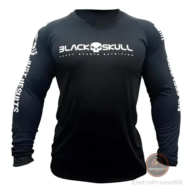 Camiseta Blackskull Manga Longa Dry Fit Original Camisa