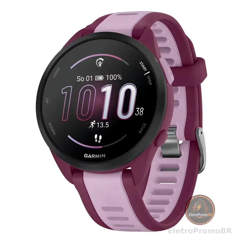 Relógio Garmin Forerunner 165 Music Cereja/lilás Preto