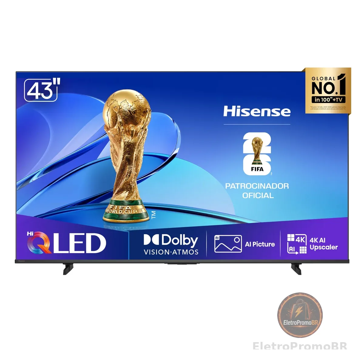 Hisense Smart TV UHD 4K QLED 43" Polegadas 43Q6Q com HDR10+, Dolby Atmos, Sports Mode, Game Mode Plus e Compatível com Alexa