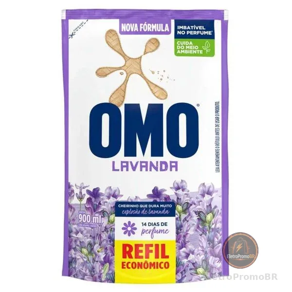 Sabão Líquido OMO 62696678 Refil Explosão de Lavanda 900ml