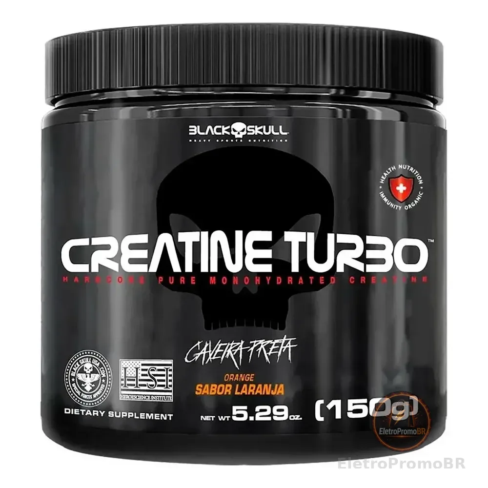 Suplemento Em Pó - 150g - Caveira Preta Black Skull Sabor Laranja