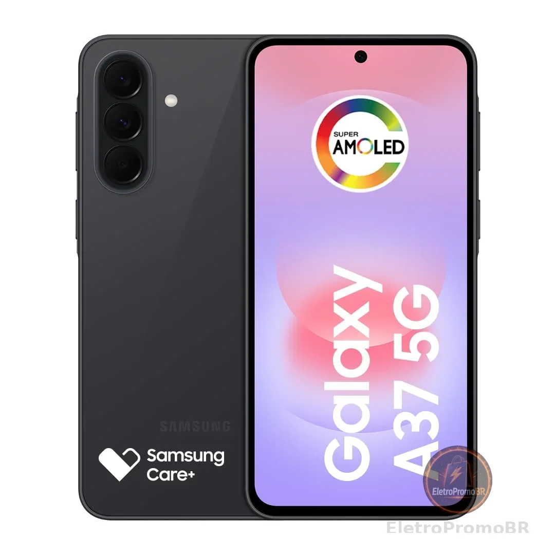 Celular Samsung Galaxy A37 5G 128GB, 6GB RAM, Câmera 50MP (Preto)