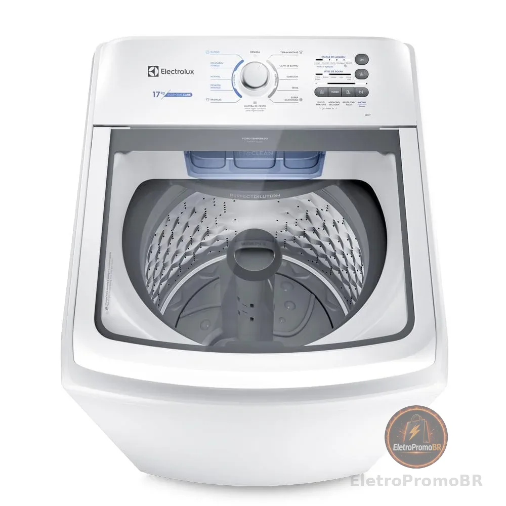 Máquina de Lavar Electrolux 17kg Branca Essential Care com Cesto Inox e Jet&Clean (LED17)