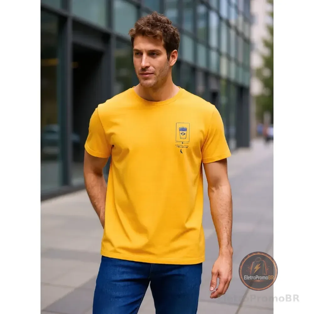 Camiseta Reserva Masculino Senna Mostarda Copo Da Copa G Estampa Localizada