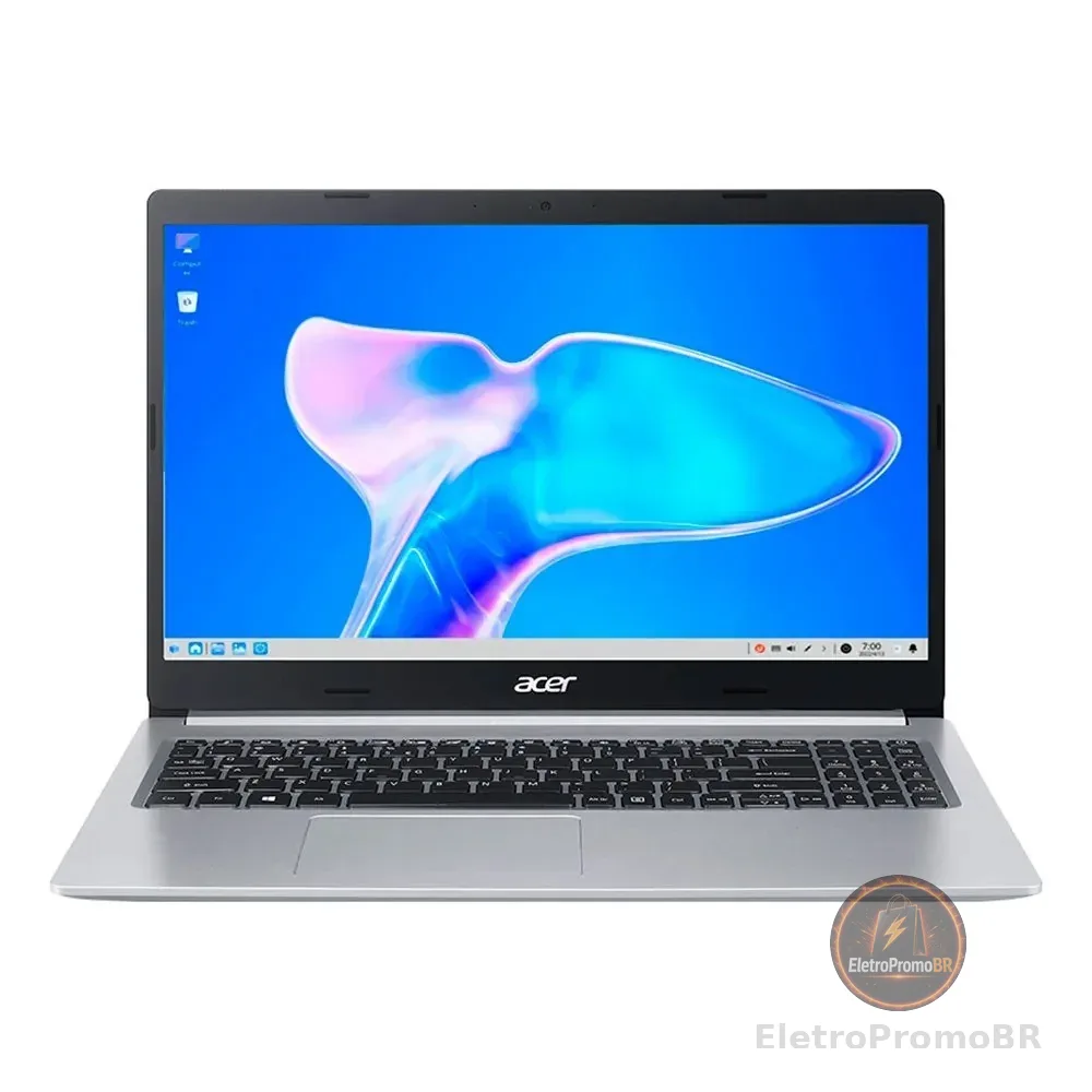 Notebook Acer Aspire 5, AMD Ryzen 5 5500U, 8GB RAM, SSD 256GB, Tela 15.6" FHD IPS, Prata, A515-45-R1AC