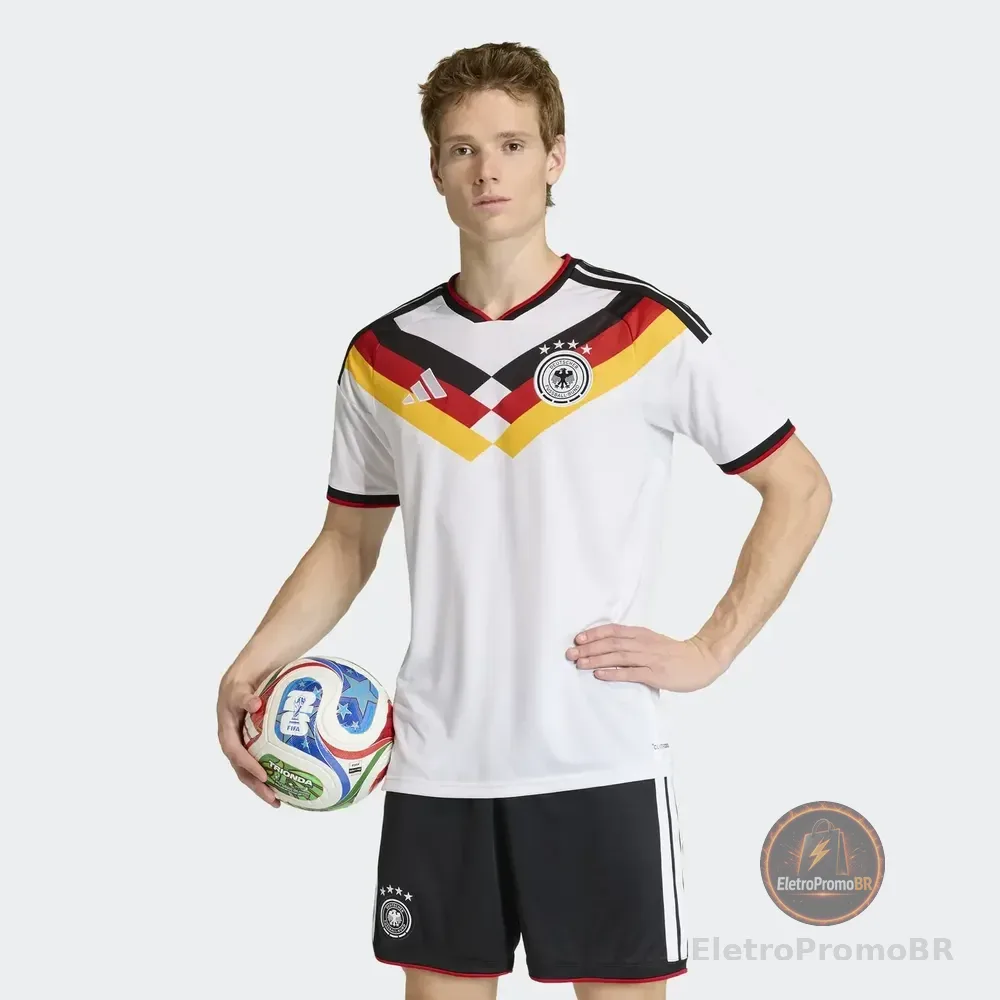 Camisa Masculina Seleção Alemanha I 26 Torcedor adidas White N/a G
