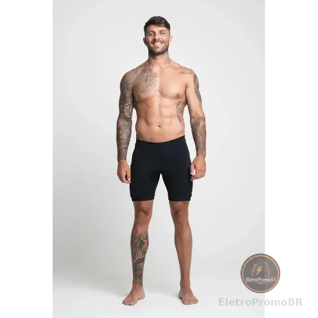 Bermuda Compressão Masculina Bolsos Para Corrida E Treinos