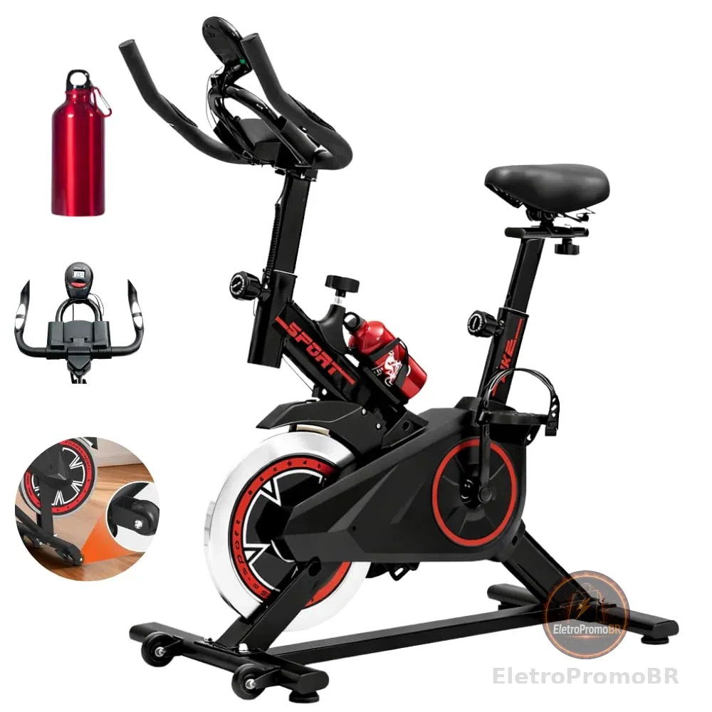 Bicicleta Ergométrica Bike Spinning para Treino em Casa e Academia, Silenciosa, Ajustável e Confortável, Ideal para Cardio e Emagrecimento – Linha Fitness Premium