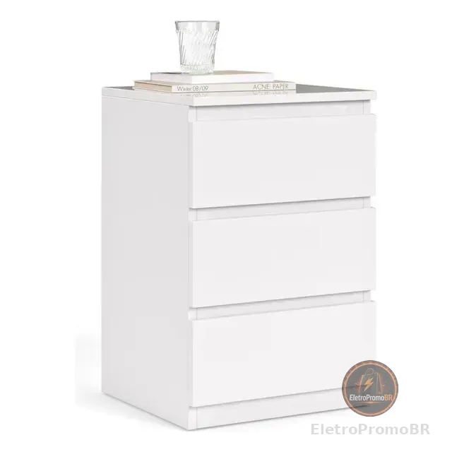 Mesa De Cabeceira Retrô Quarto Decoração 3 Gavetas - Cores