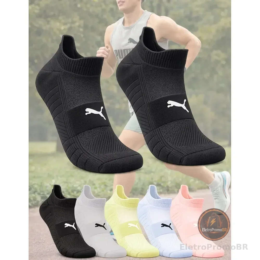 Meia Puma Poliamida Esportiva Corrida Dry Academia Soquete Preto G (39-44)
