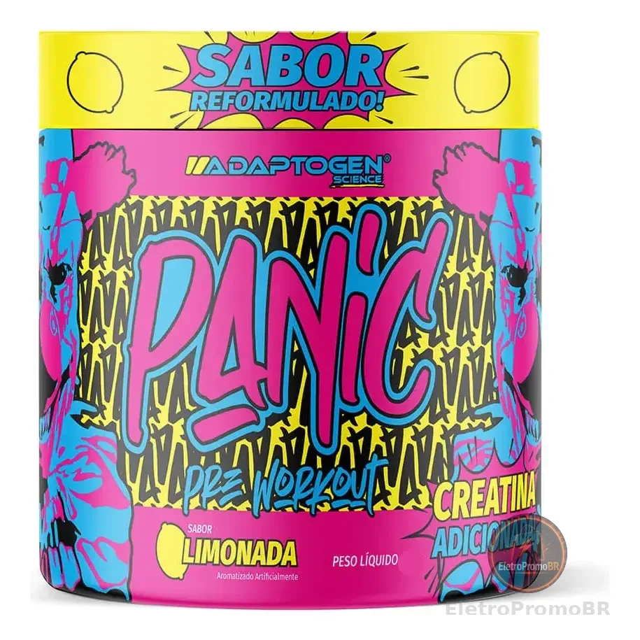 Suplemento Em Pó Adaptogen Science Panic Pré Treino Com Creatina Pote 150g Sabor Limonada