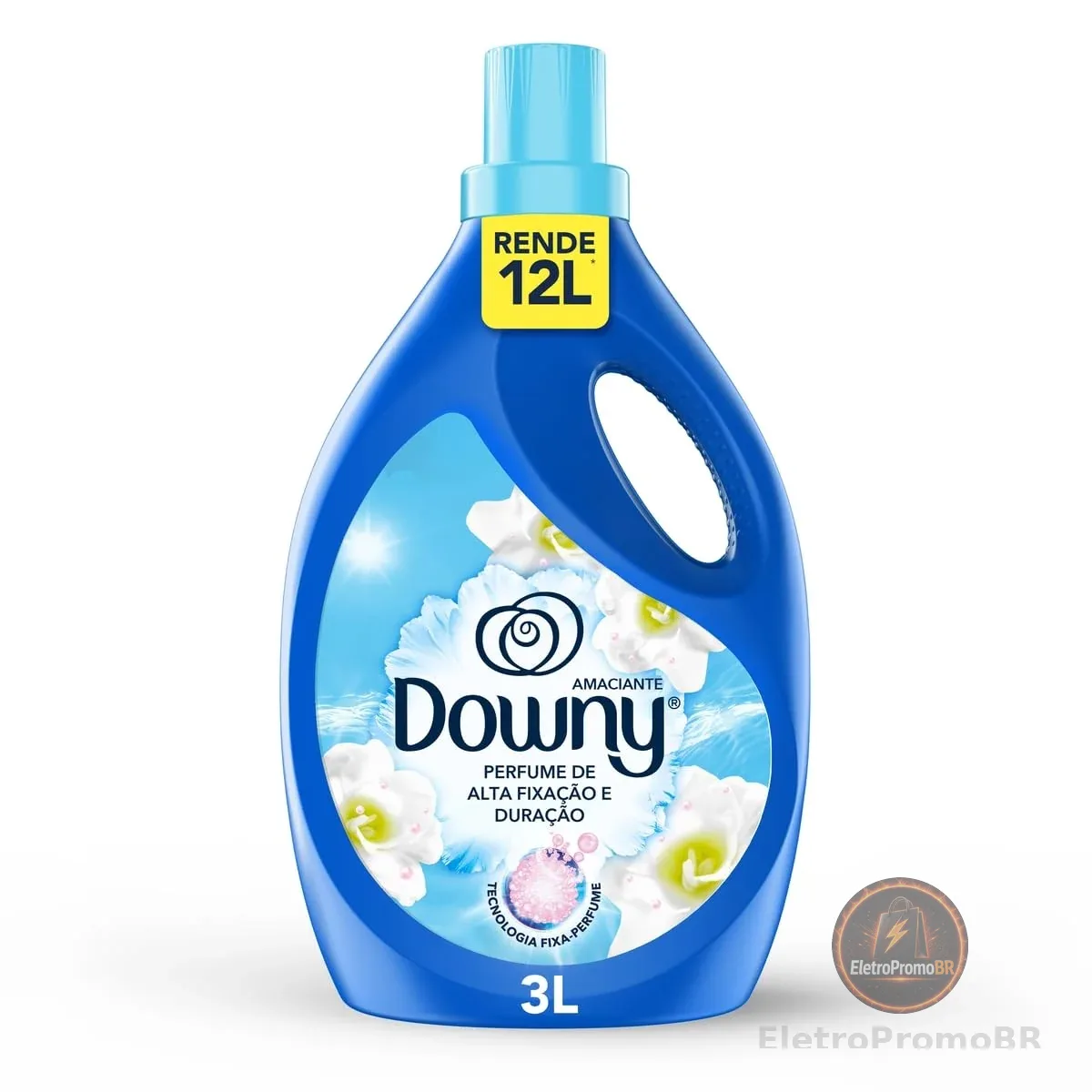 Downy Amaciante Concentrado Brisa Suave 3L, Rende 12L, Perfume Suave com Notas de Jazmin e Algodão