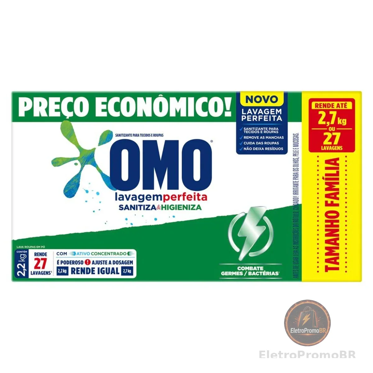 OMO Omo Lavagem Perfeita Sanitiza & Higieniza 2.2Kg