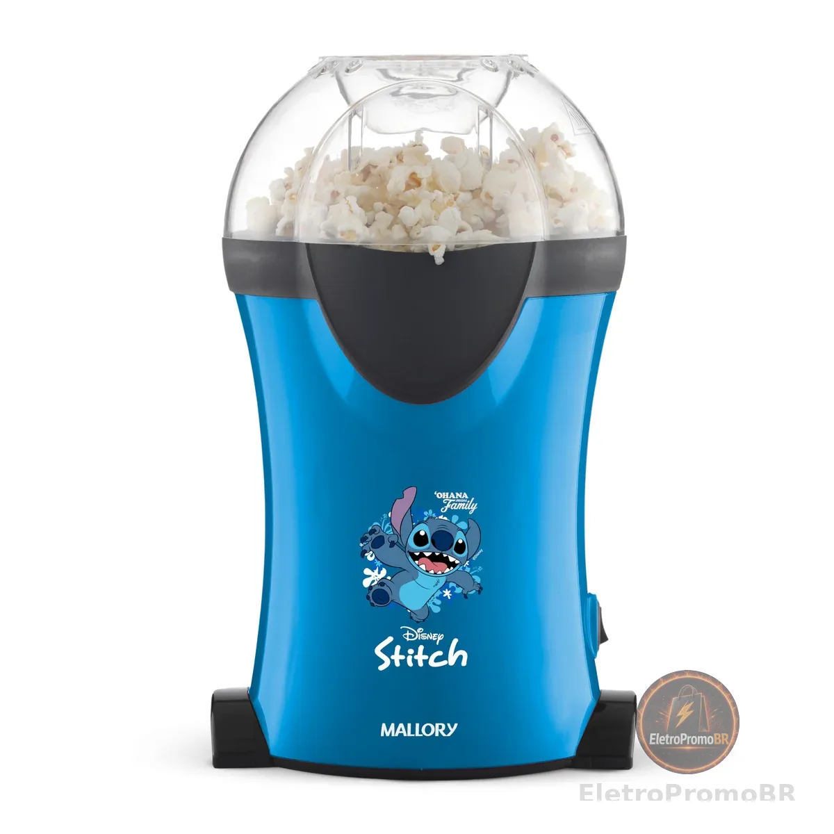 Pipoqueira Mallory Stitch – Pipocas Sequinhas e Sem Óleo, Bocal Expedidor, Copo Medidor para Manteiga e Pés Antiderrapantes - 220V