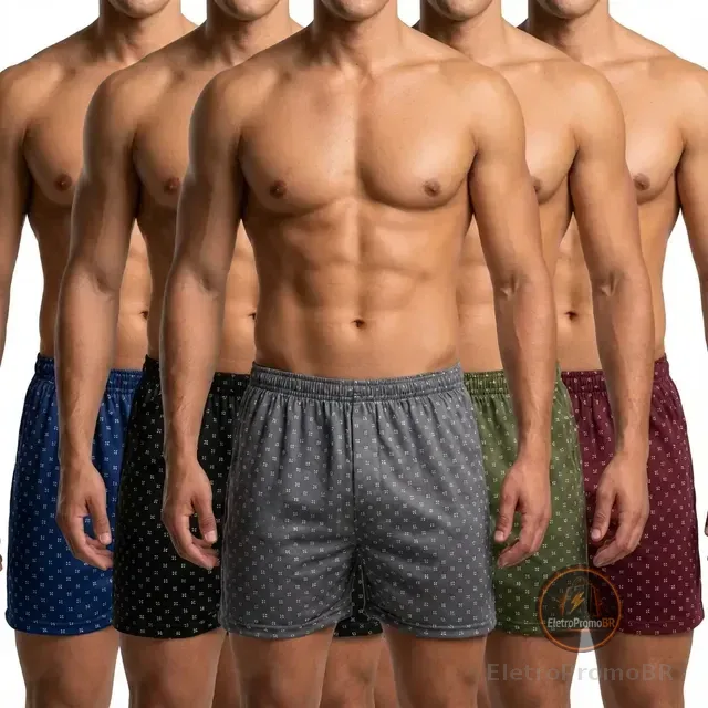 Kit 5 Samba Canção De Liganete Cueca Short Malha Fria Pijama