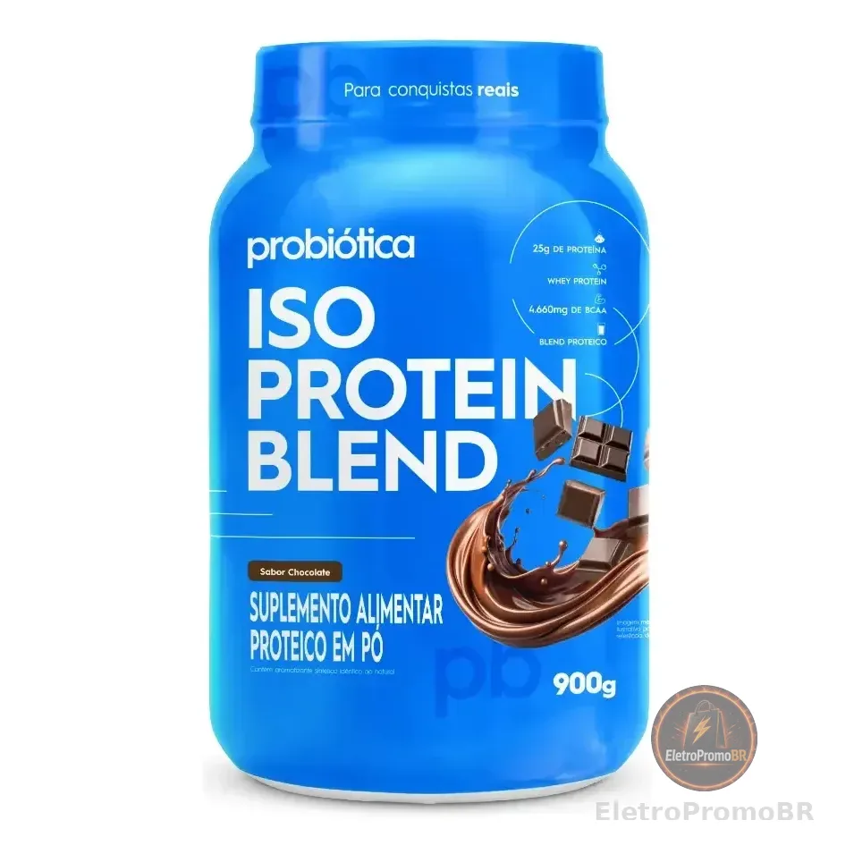 Whey Protein 900g Iso Blend Protein Probiótica Chocolate Blend De Proteínas