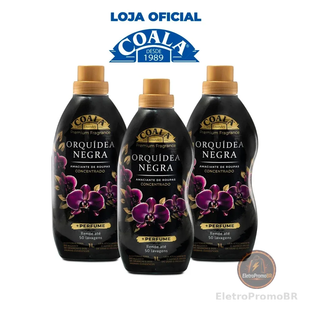 Kit Coala Laundry 3 Amaciantes - Orquídea Negra 1L