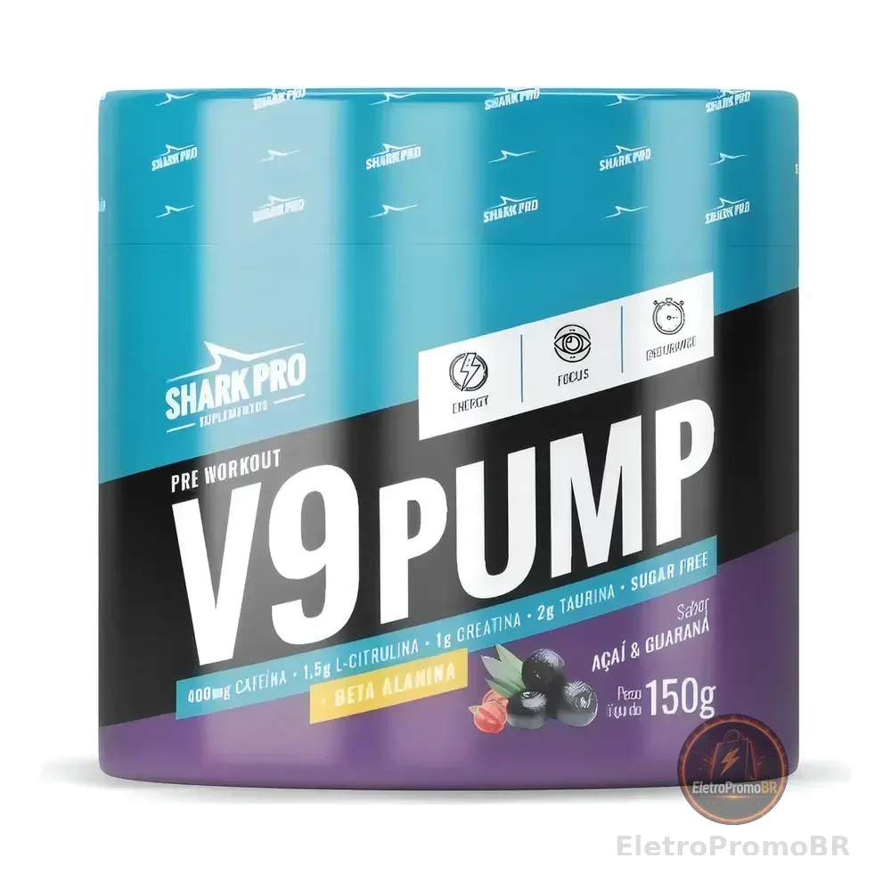 V9 Pump Pré Workout (pré Treino) 150g Açai E Guaraná - Shark Pro